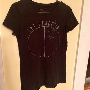 Let Peace In Black T Shirt